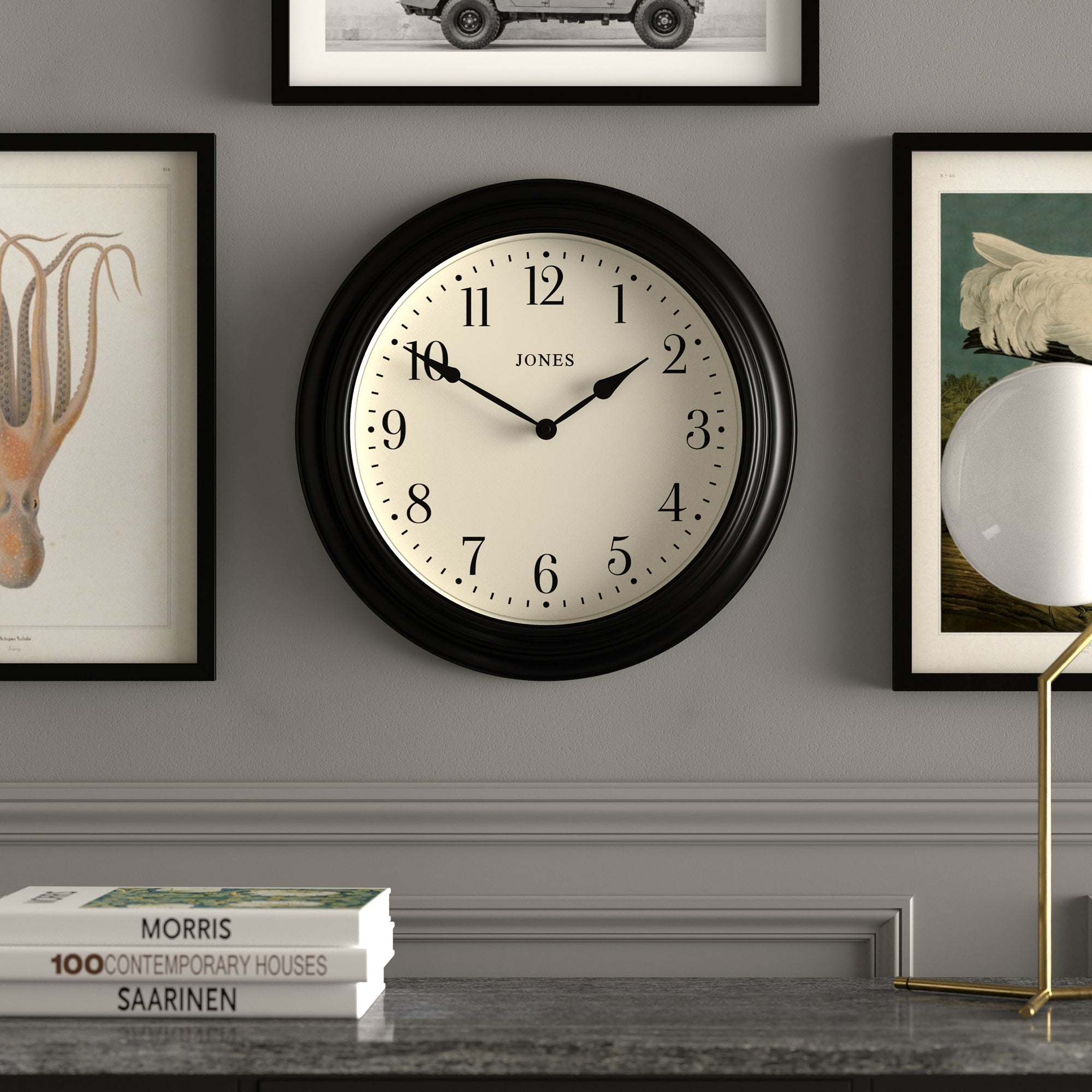 Newgate Jones Supper Club Clock Black-2