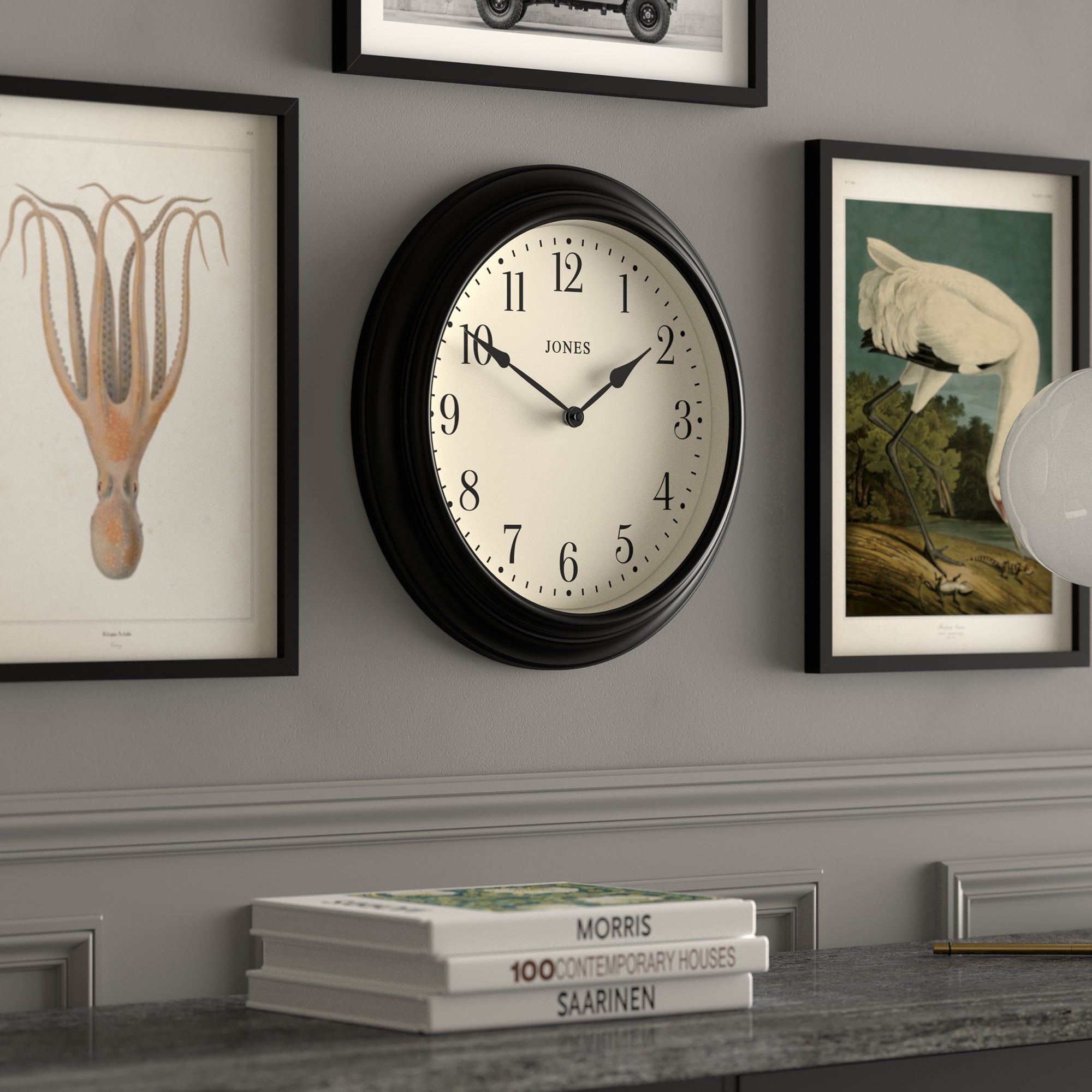 Newgate Jones Supper Club Clock Black-3