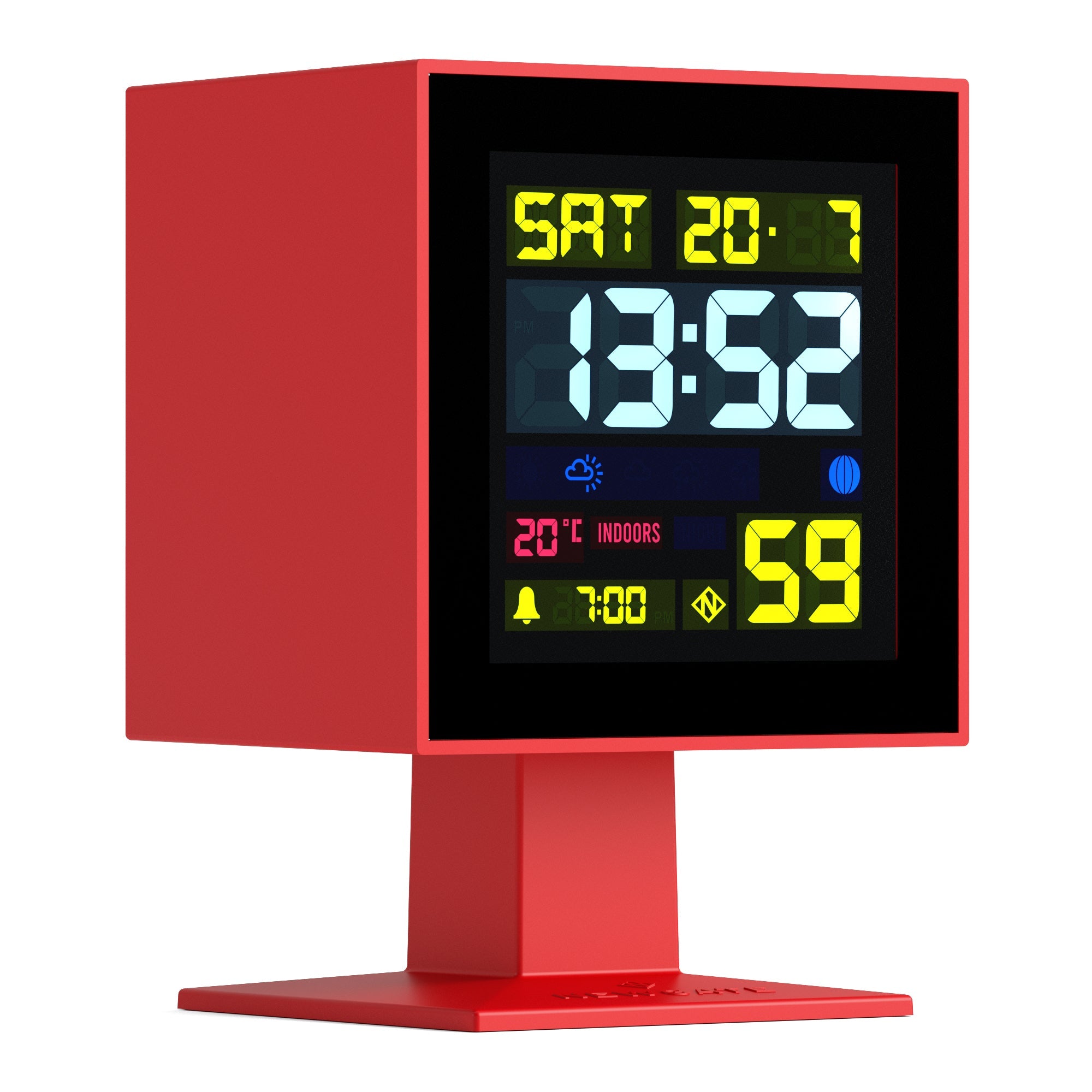 Newgate Monolith Lcd Alarm Clock Fire Engine Red-1