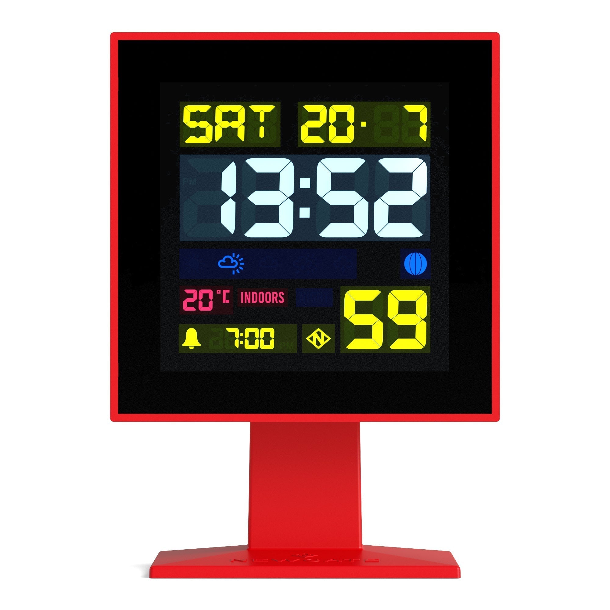 Newgate Monolith Lcd Alarm Clock Fire Engine Red-0