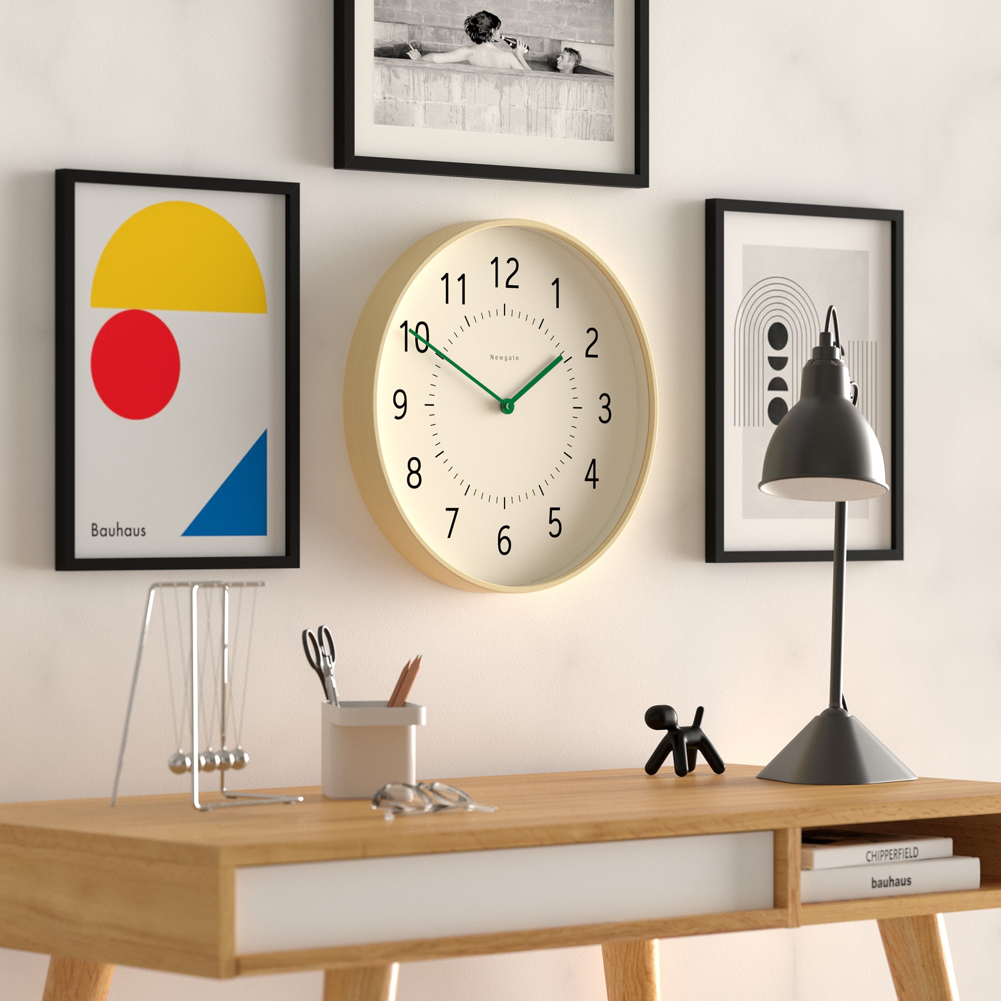 Newgate Monopoly Plywood Wall Clock With Green Hands-3