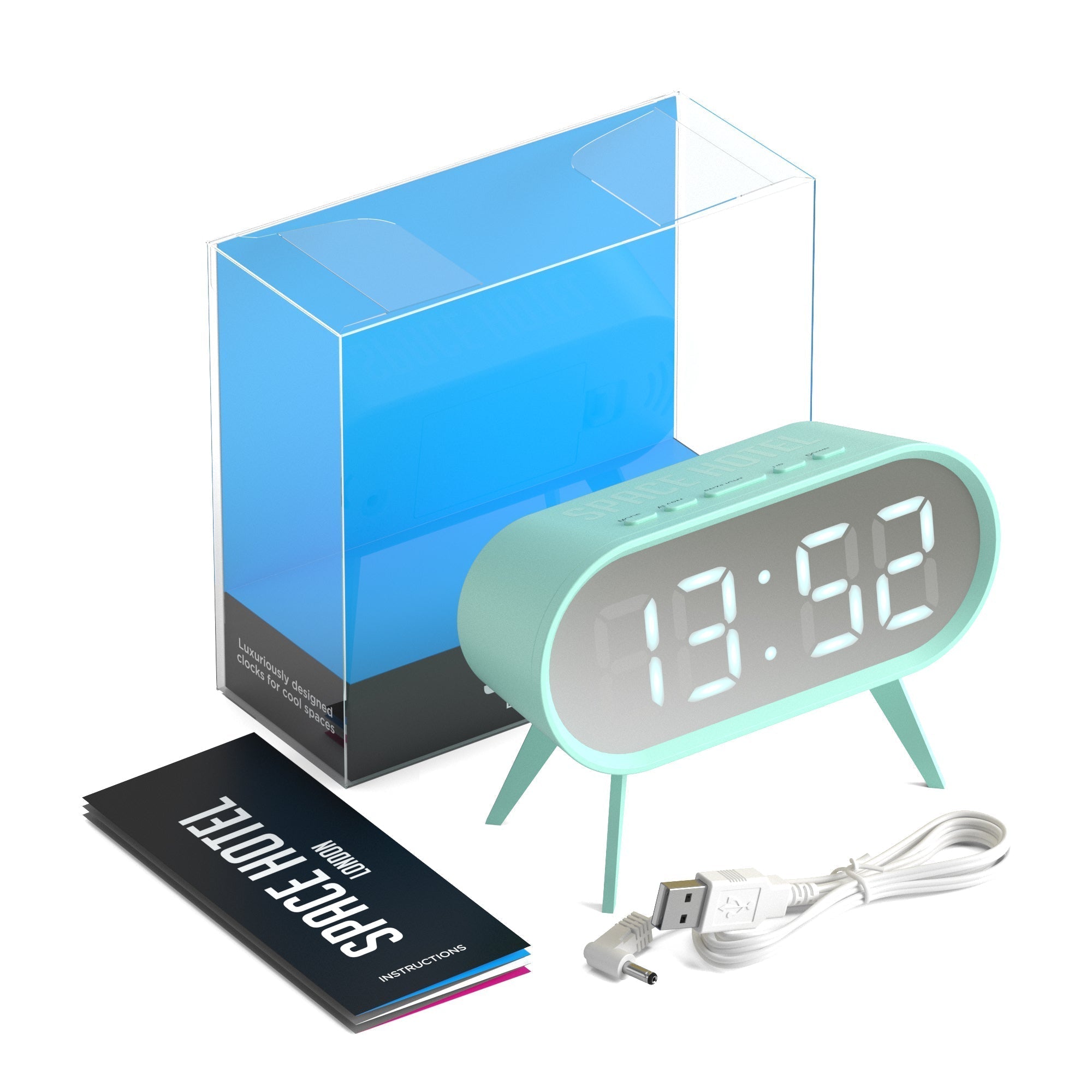 Newgate Space Hotel Cyborg Led Alarm Clock Blue-3