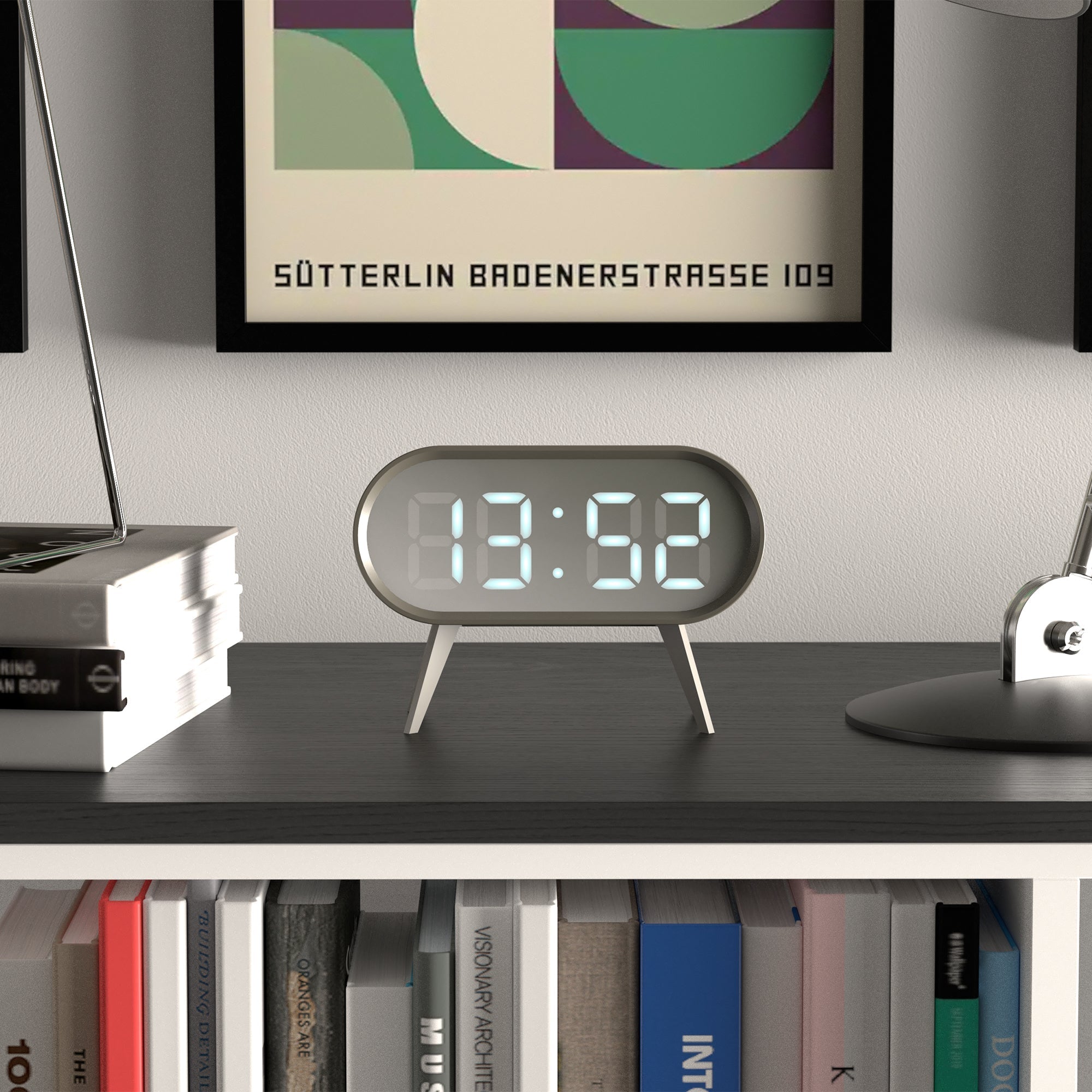 Newgate Space Hotel Cyborg Led Alarm Clock Grey-6