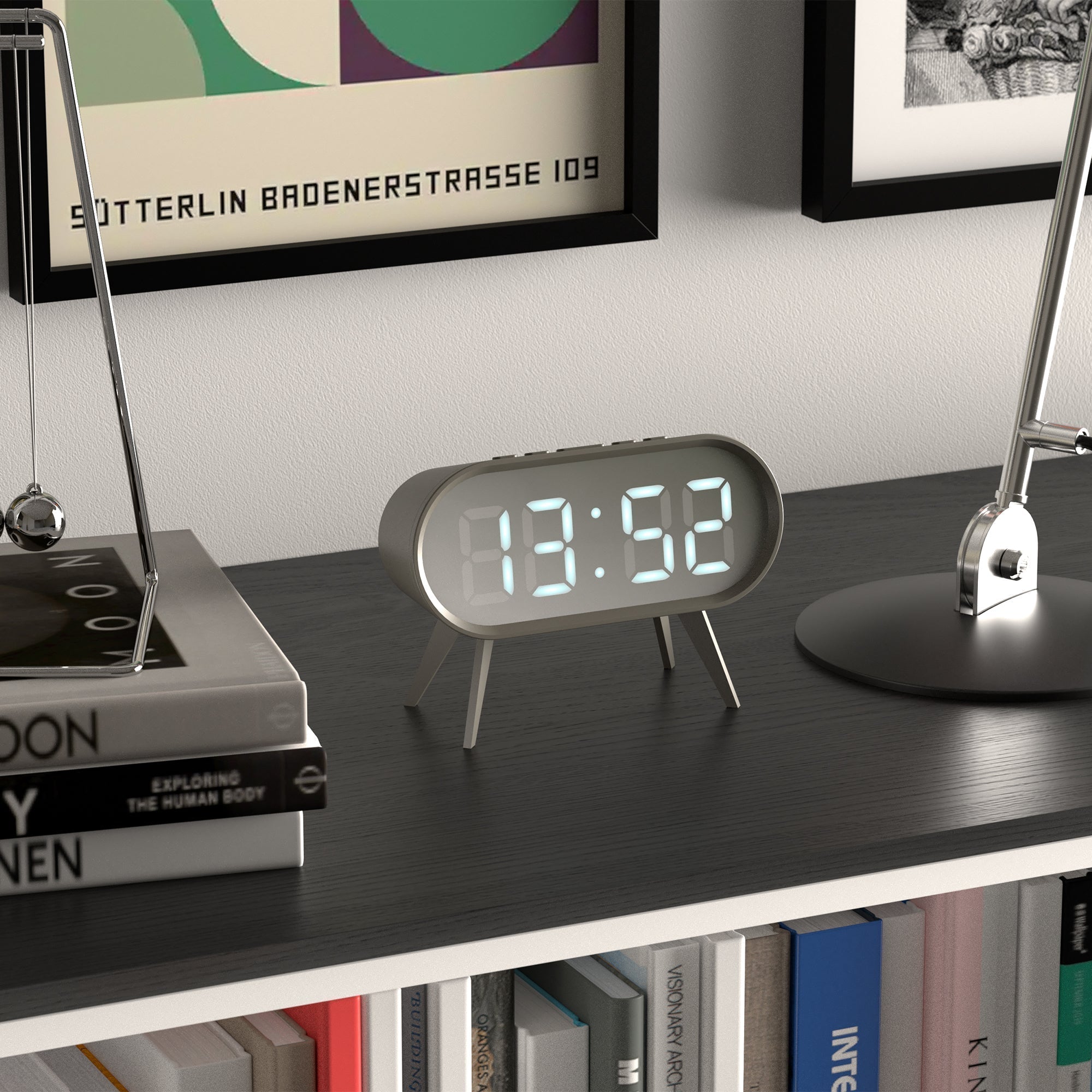 Newgate Space Hotel Cyborg Led Alarm Clock Grey-8