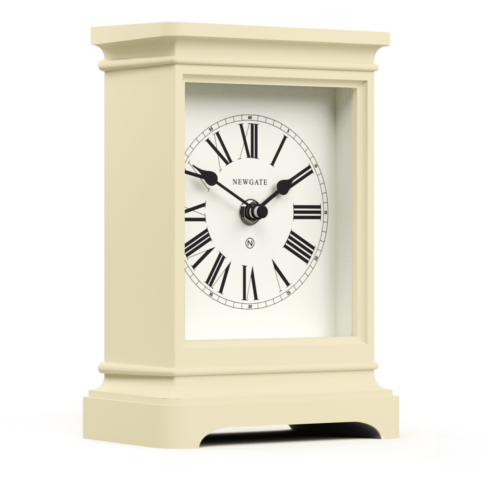 Newgate Time Lord Mantel Clock Matte Linen White-1