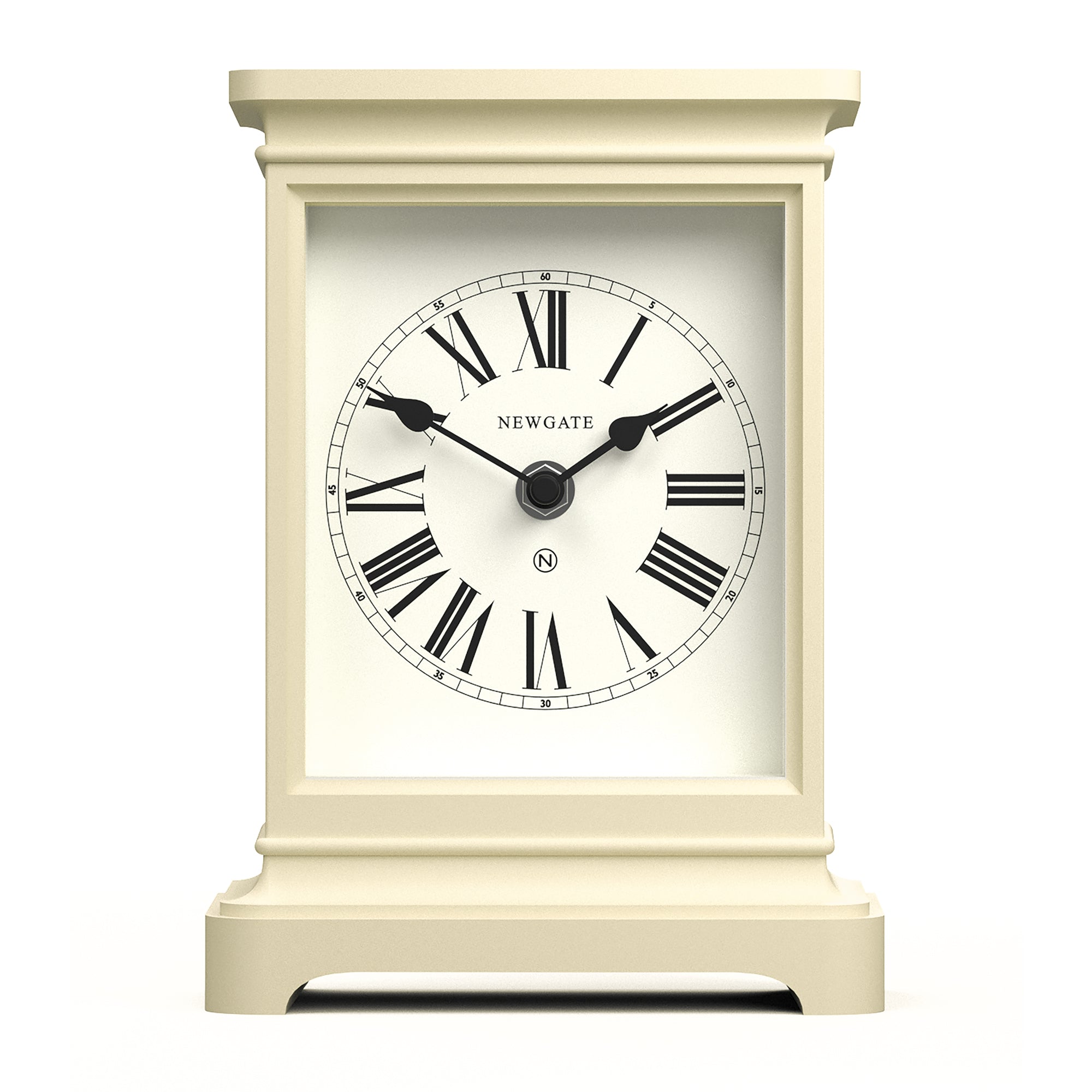 Newgate Time Lord Mantel Clock Matte Linen White-0