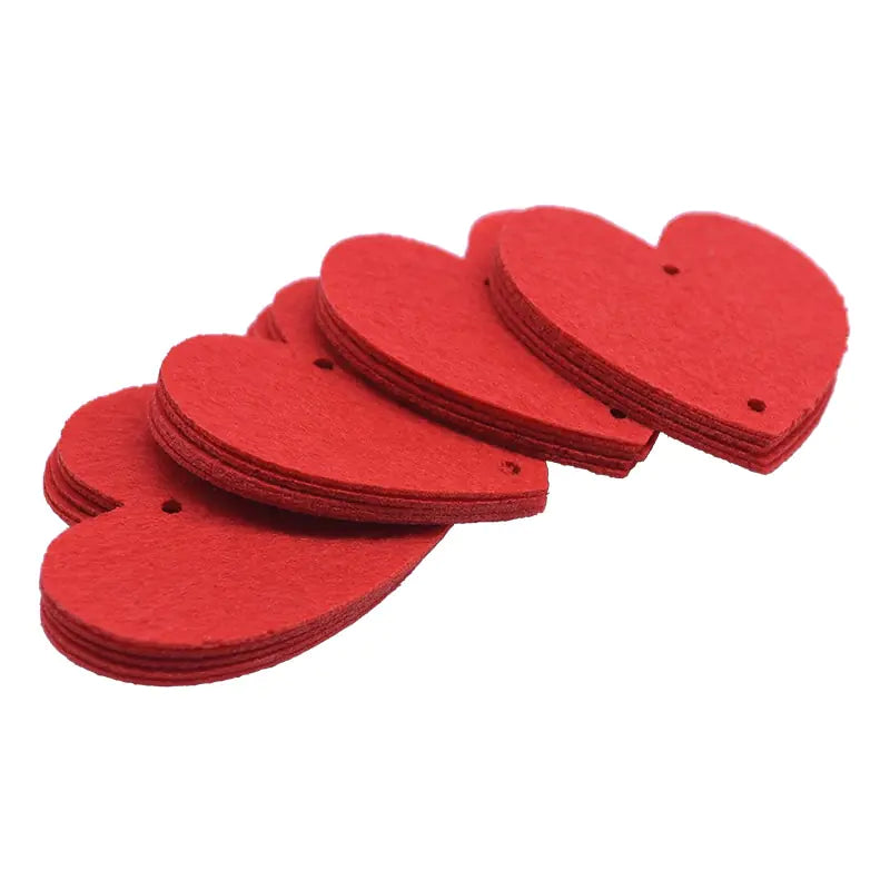 80 Red Hearts Felt Garland