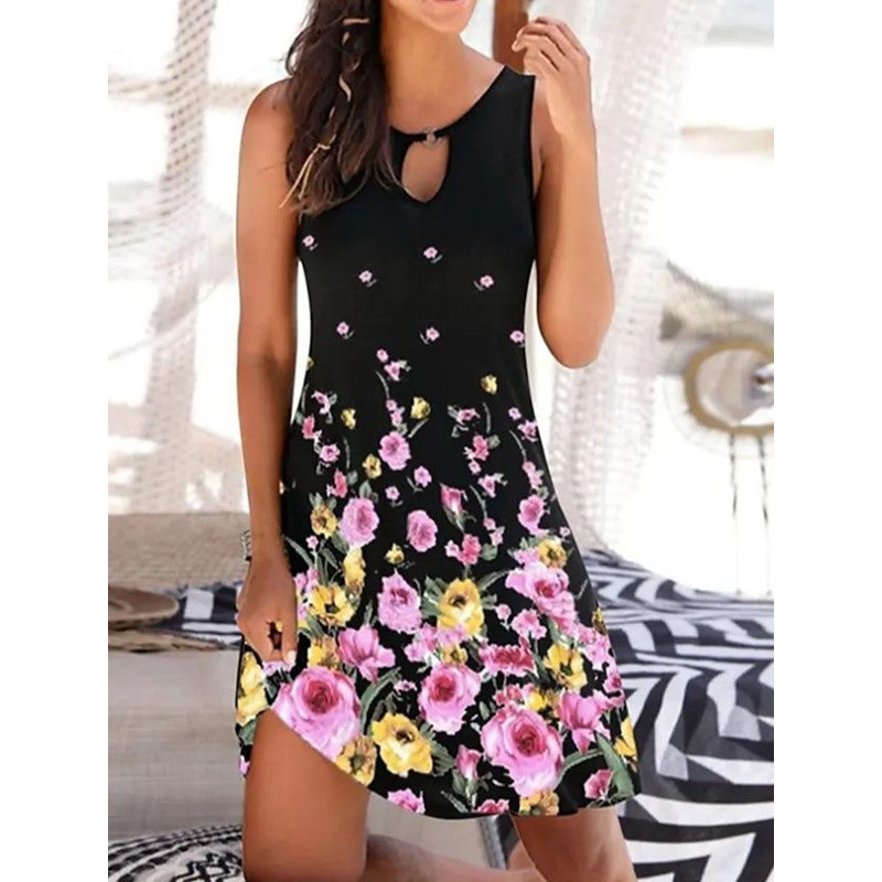 Women's Clothing Sleeveless Printed Dress