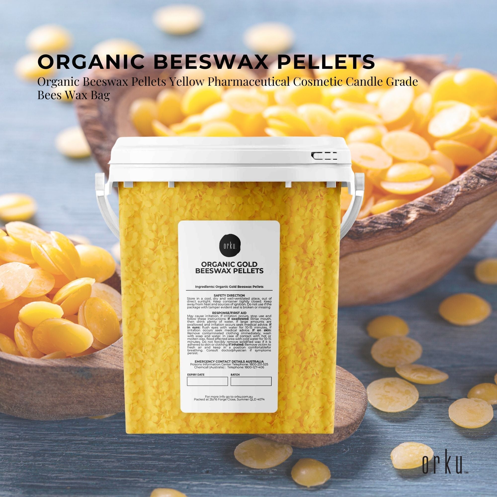Organic Beeswax Pellets Bucket Pharmaceutical Cosmetic Candle Yellow Bees Wax-5