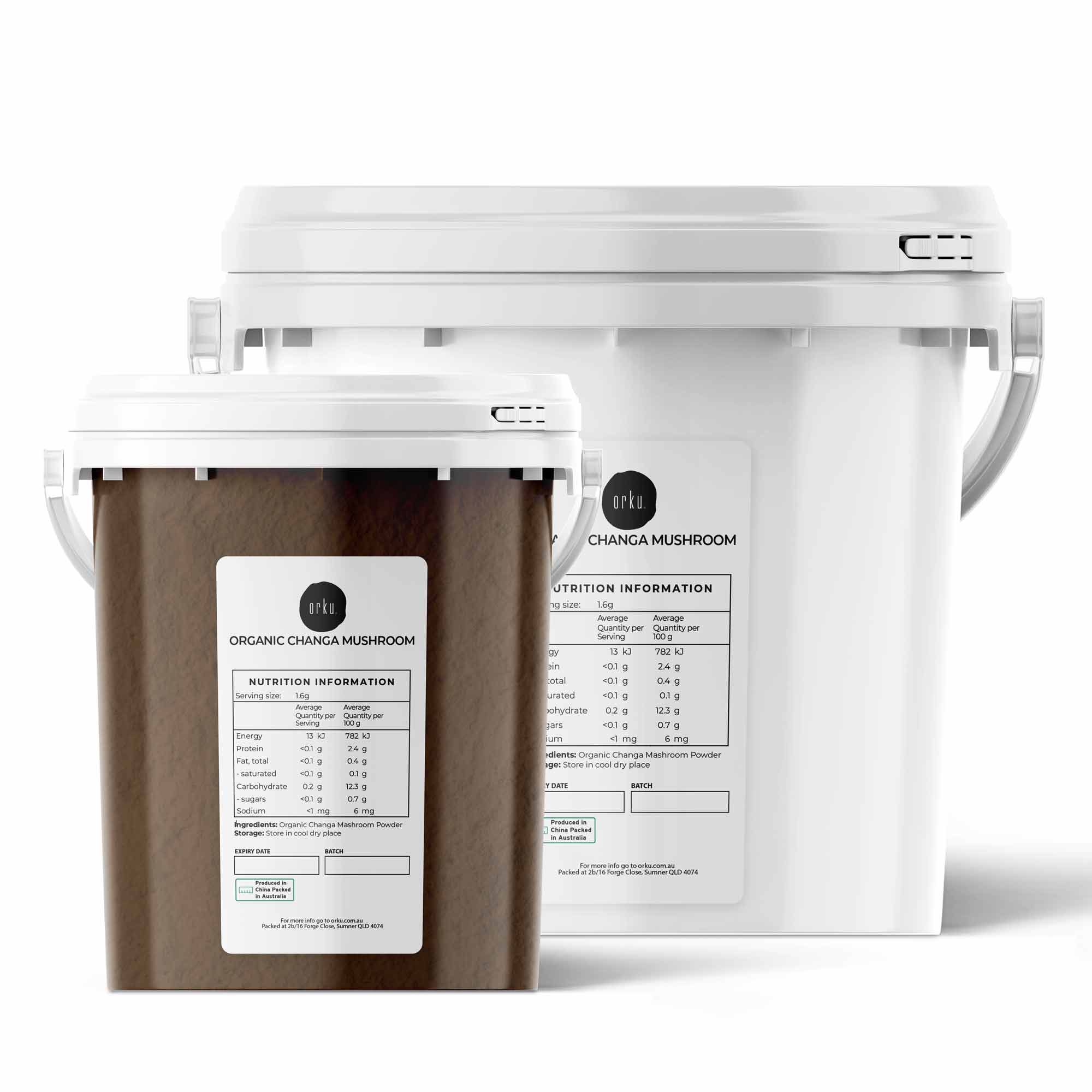 Organic Chaga Mushroom Powder Tub Bucket - Supplement Inonotus Obliquus-0