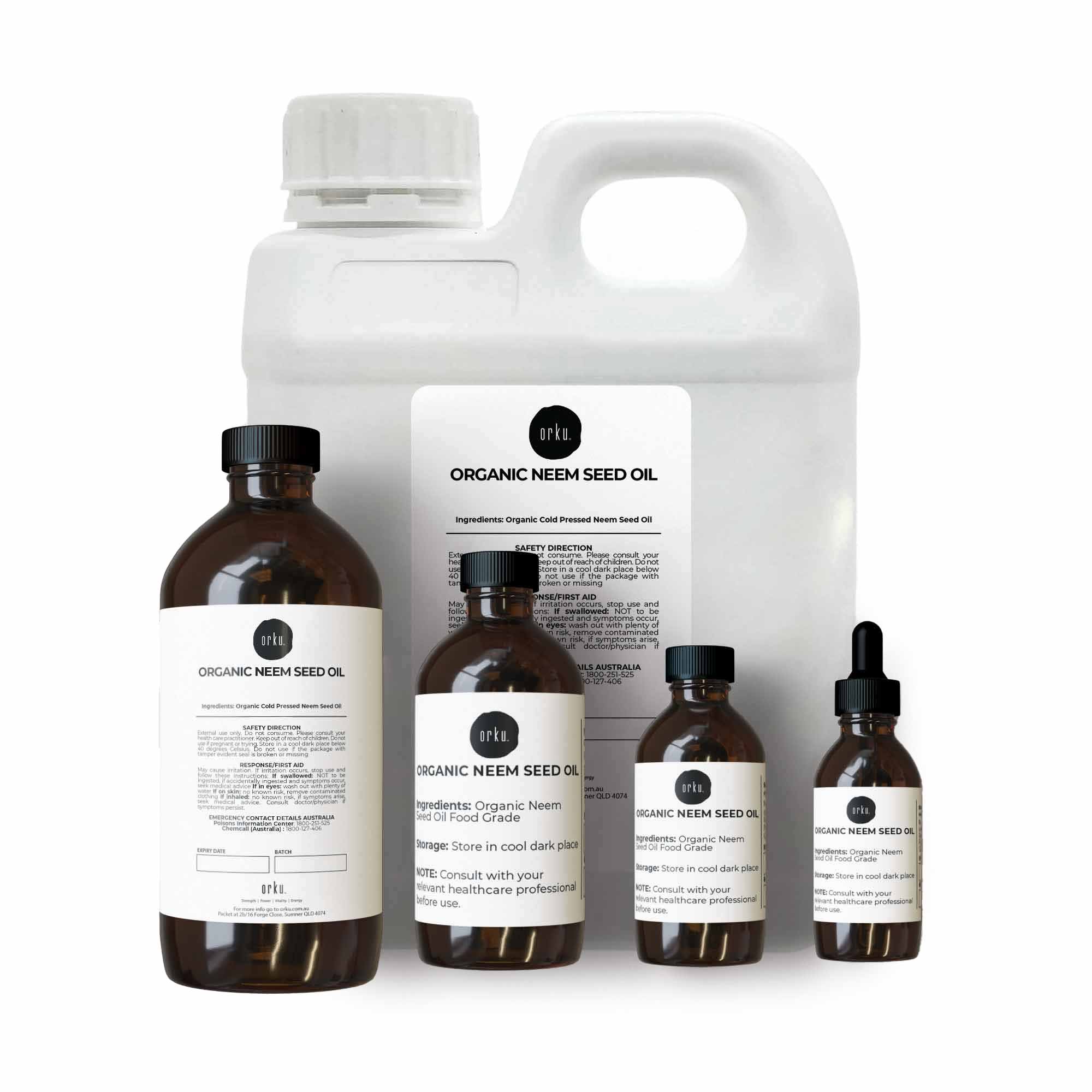 Orku Organic Neem Seed Oil - Debitterised Cold Pressed Azadirachtin Indica-0