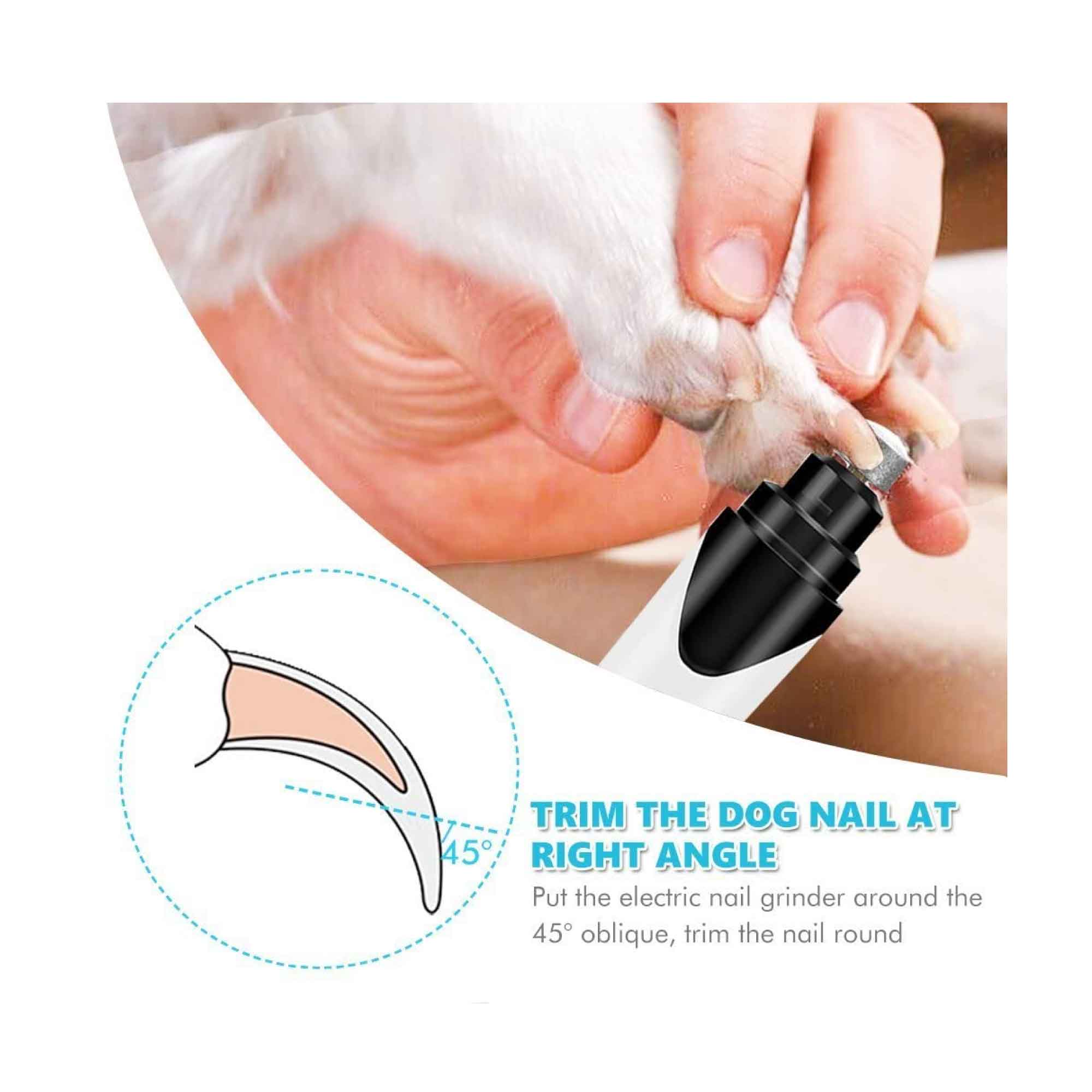 Pet Nail Grinder Dog Cat Electric Trimmer Rechargeable Clipper Claw Filer N8-10