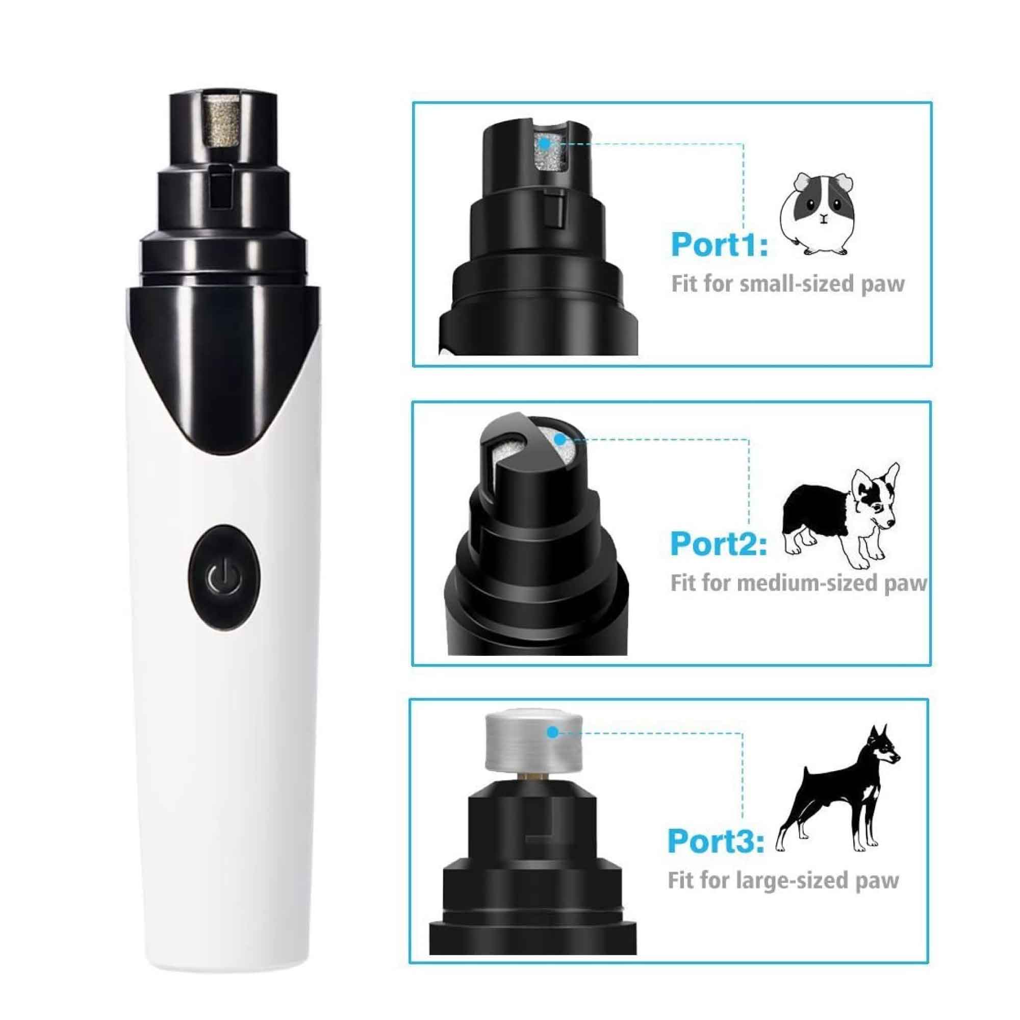 Pet Nail Grinder Dog Cat Electric Trimmer Rechargeable Clipper Claw Filer N8-5