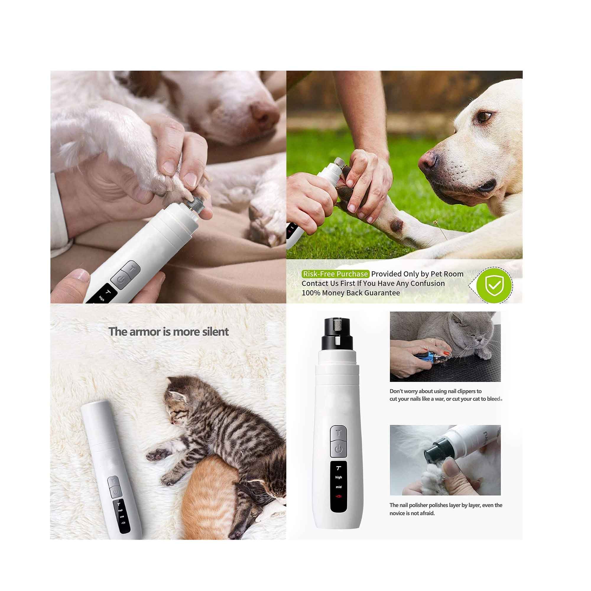 Pet Nail Grinder Dog Cat Electric Trimmer Turbo USB Rechargeable Claw Filer N9-7