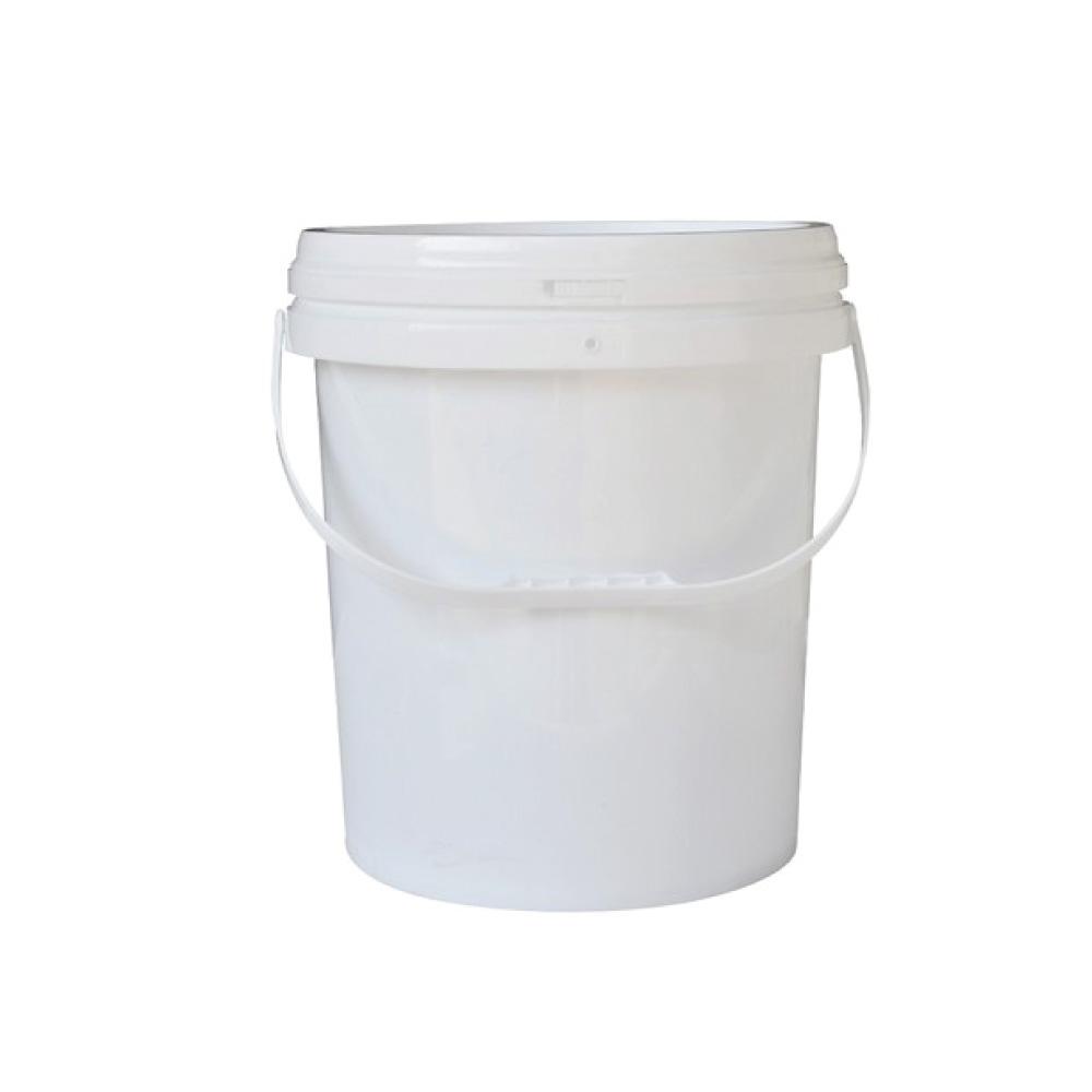 Plastic White Buckets Handle + Lids - 2L 5L 10L - Small and Large Food Pail-0