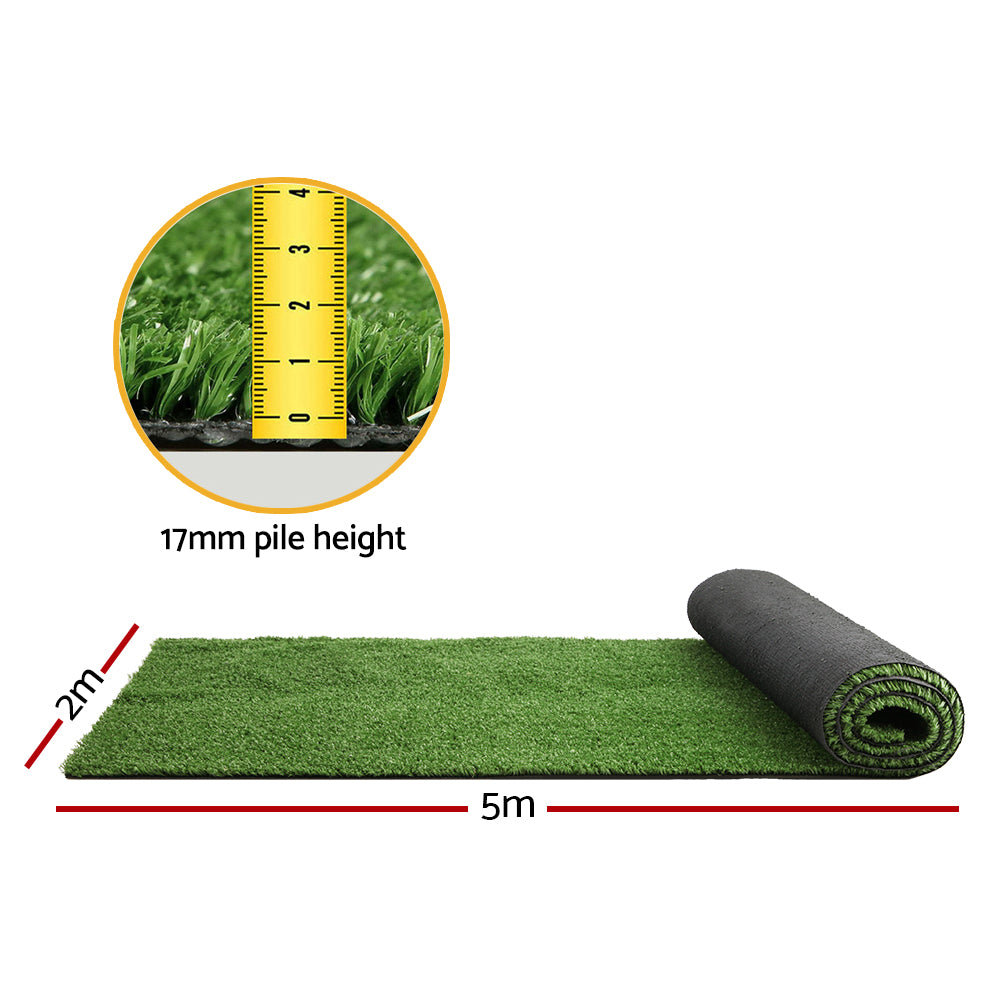 Primeturf Artificial Grass 17mm 2mx5m 10sqm Synthetic Fake Turf Plants Plastic Lawn Olive-1