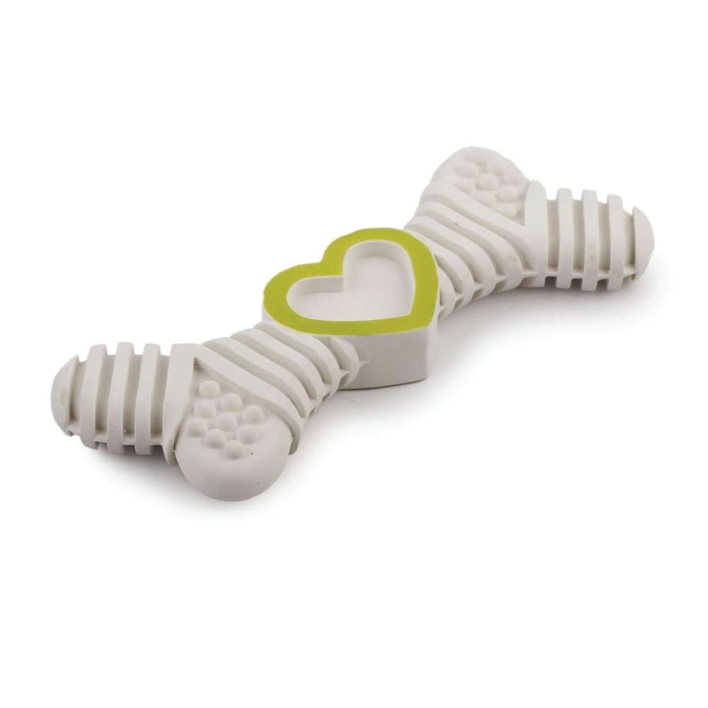 Puppy Chew Bone - Latex Teething Biting + Chewing Dog White Toy AFP-0