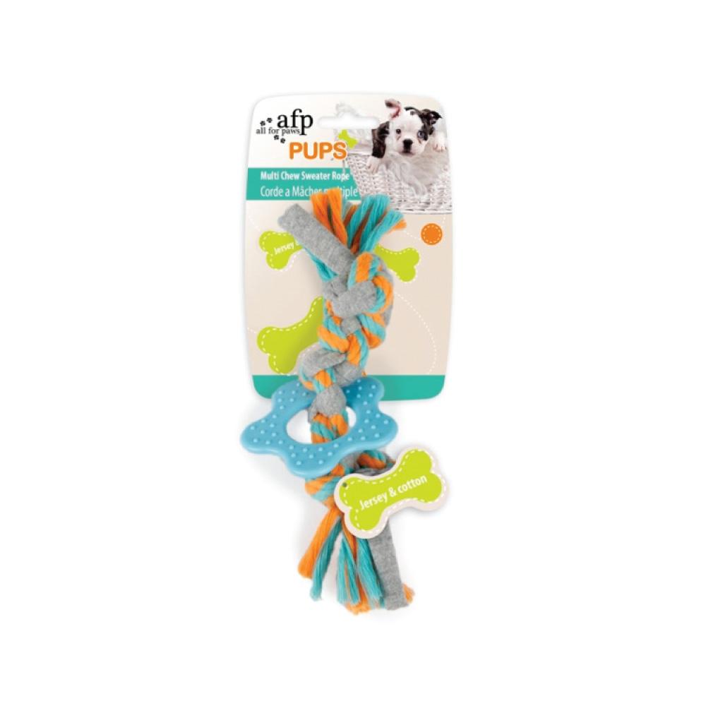 Puppy Multi Chew Rope Ring Toy - Dog Knotted Braided Cotton Teething Play AFP-0