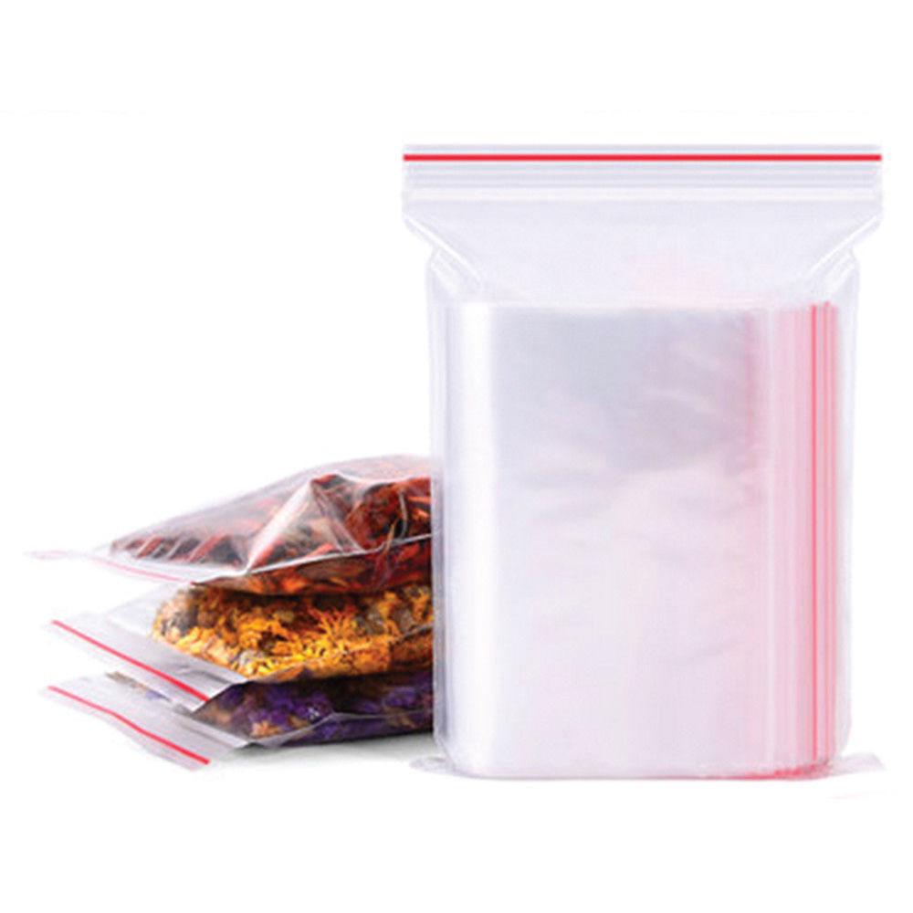 Resealable Food Grade Plastic Bags - Zip Close Clear Snap Clip Seal Bag-1