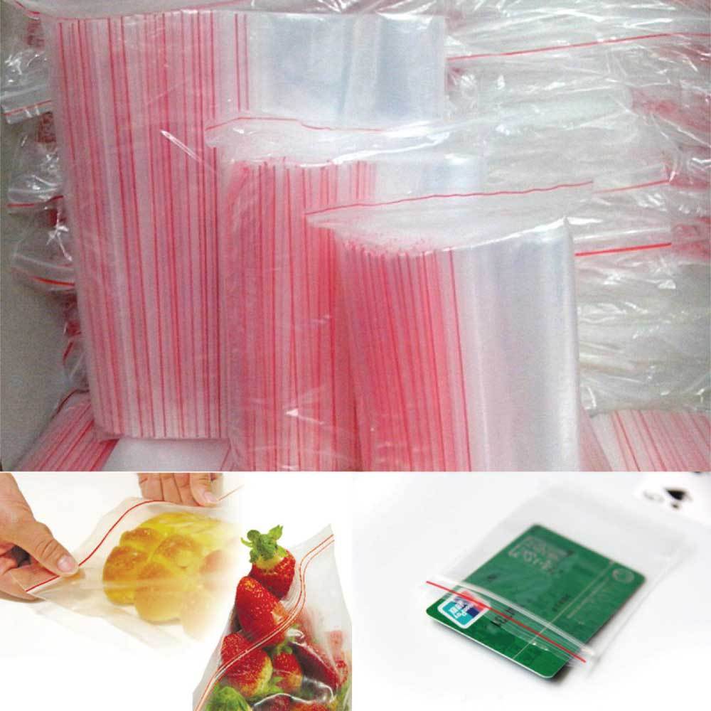 Resealable Food Grade Plastic Bags - Zip Close Clear Snap Clip Seal Bag-3