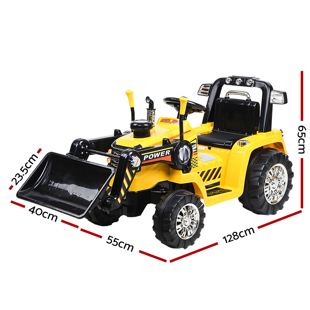 Rigo Kids Ride On Bulldozer Digger Electric Car Yellow-1