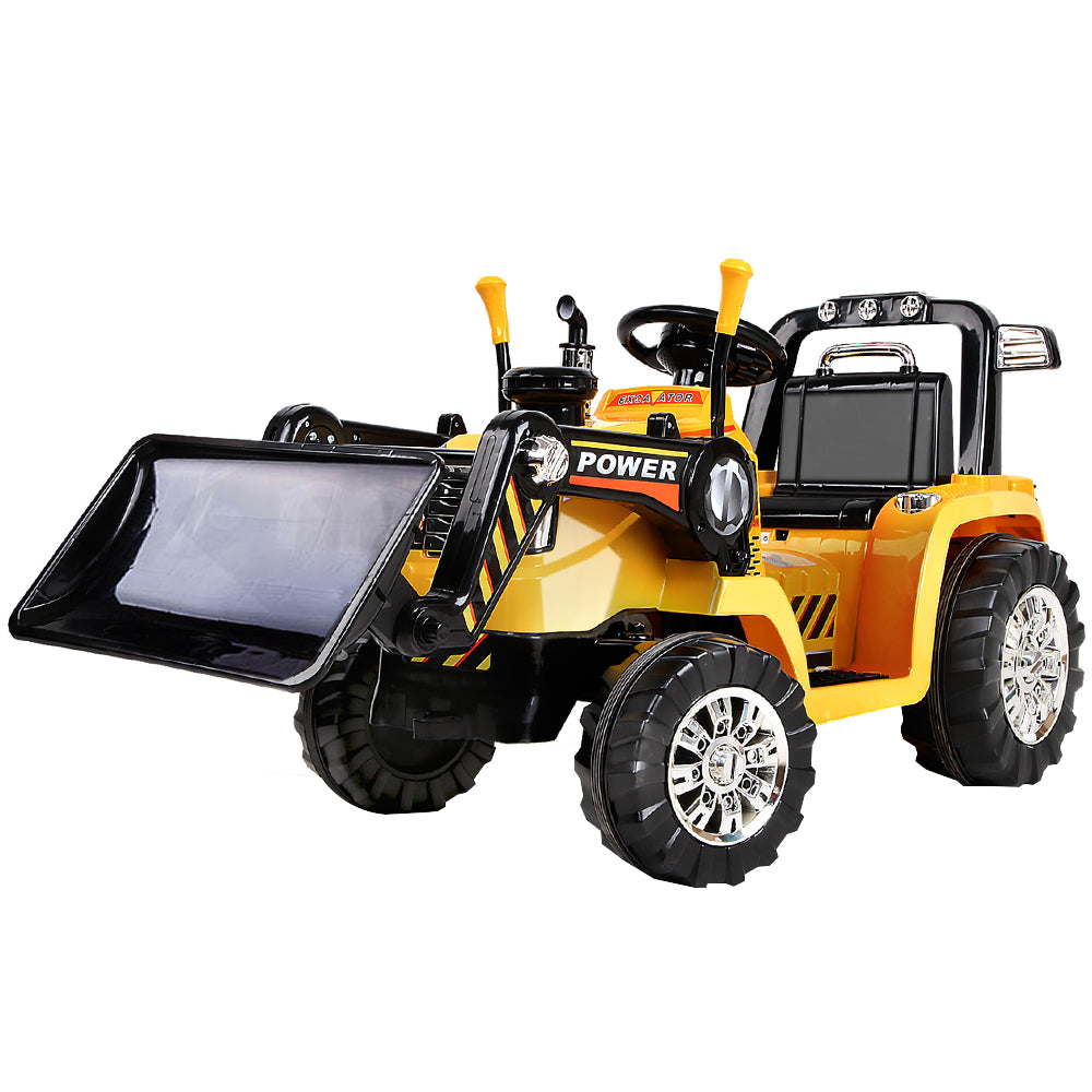 Rigo Kids Ride On Bulldozer Digger Electric Car Yellow-0
