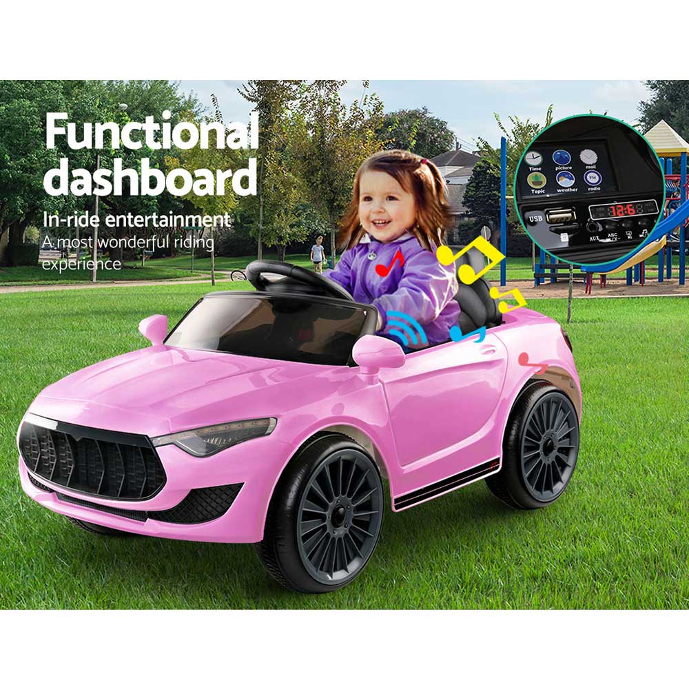 Rigo Kids Ride On Car Battery Electric Toy Remote Control Pink Cars Dual Motor-9