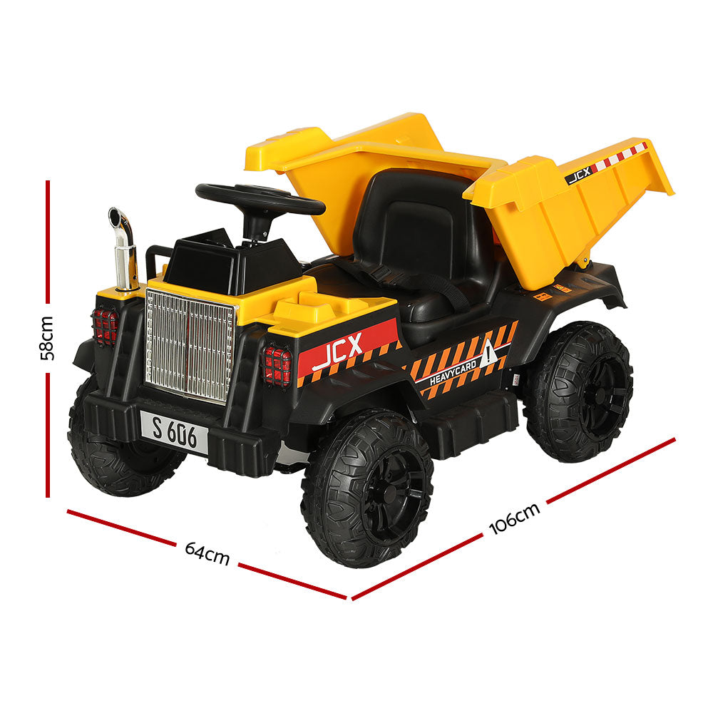 Rigo Kids Ride On Car Dumptruck 12V Electric Bulldozer Toys Cars Battery Yellow-1