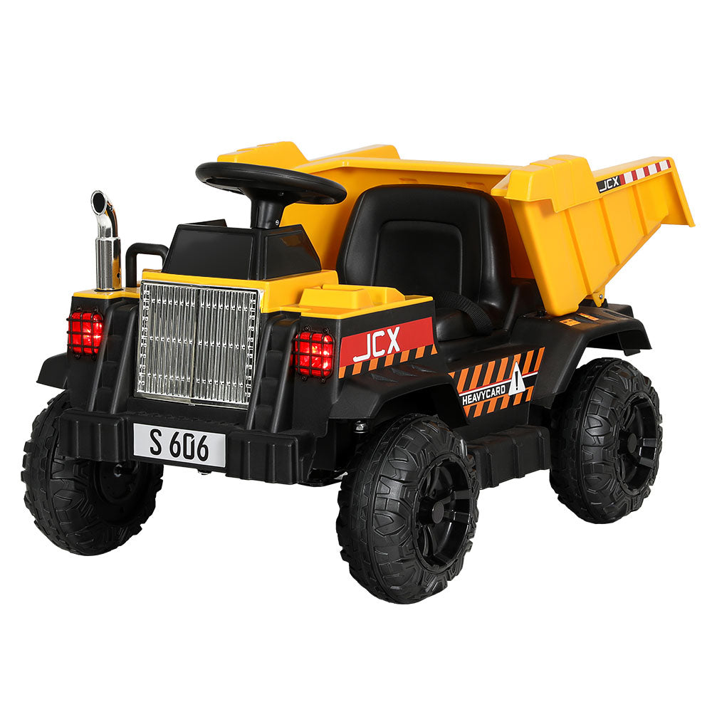 Rigo Kids Ride On Car Dumptruck 12V Electric Bulldozer Toys Cars Battery Yellow-0