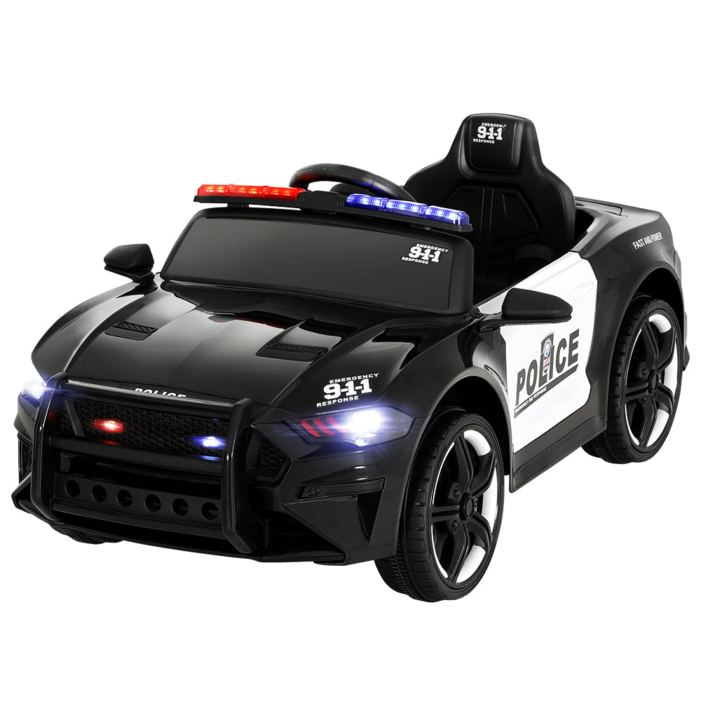 Rigo Kids Ride On Car Electric Patrol Police Cars Battery Powered Toys 12V Black-0