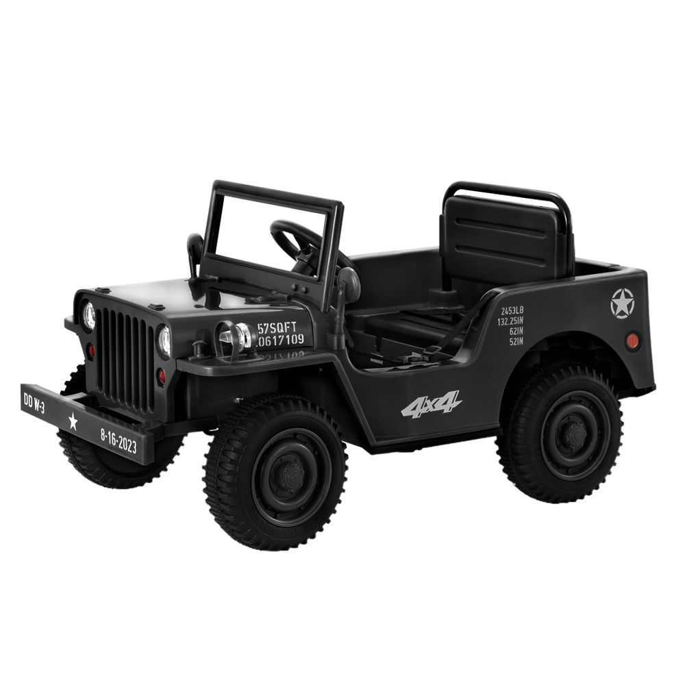 Rigo Kids Ride On Car Off Road Military Toy Cars 12V Black-3