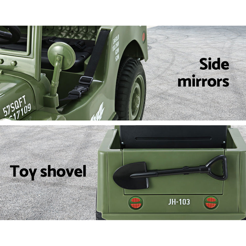 Rigo Kids Ride On Car Off Road Military Toy Cars 12V Olive-6