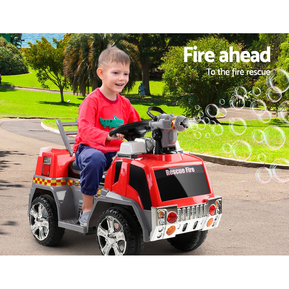 Rigo Kids Ride On Fire Truck Motorbike Motorcycle Car Red Grey-10