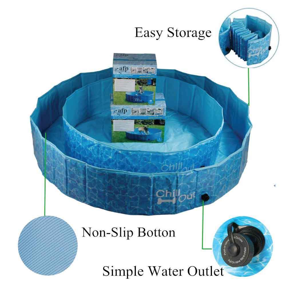 S Dog Swimming Pool - Chill Out Plastic Pet Puppy Bath Splash Fun All For Paws-3