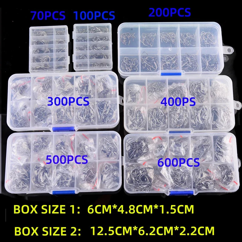 Aorace Fishing Hooks Set High Carbon Steel Barbed FishHooks for Saltwater Freshwater Fishing Gear fishing accessories