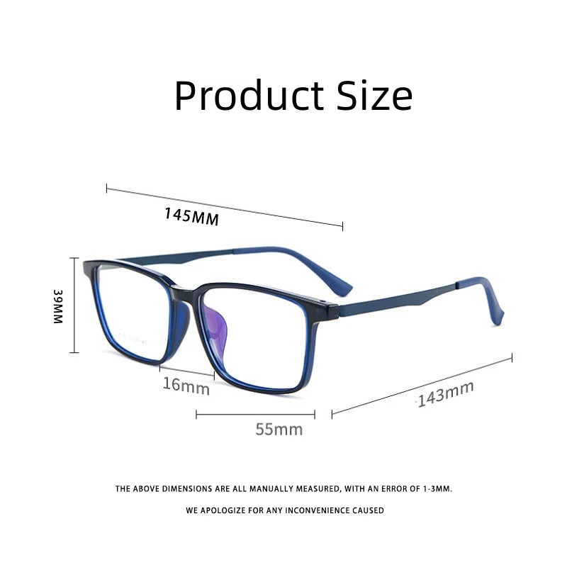 MOMOJA New 2023 Business Eyewear Retro Square TR90 Titanium Eyeglasses Myopia Optical Prescription Glasses Frame For Men A1003