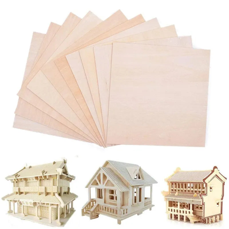 5/10pcs Balsa Wood Sheets Ply 100/200/300mm Long 100mm Wide 1-8mm Thick For Craft DIY Project Wood DIY Craft Accessories