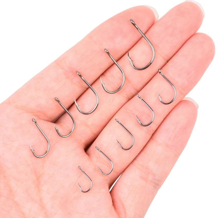 Aorace Fishing Hooks Set High Carbon Steel Barbed FishHooks for Saltwater Freshwater Fishing Gear fishing accessories