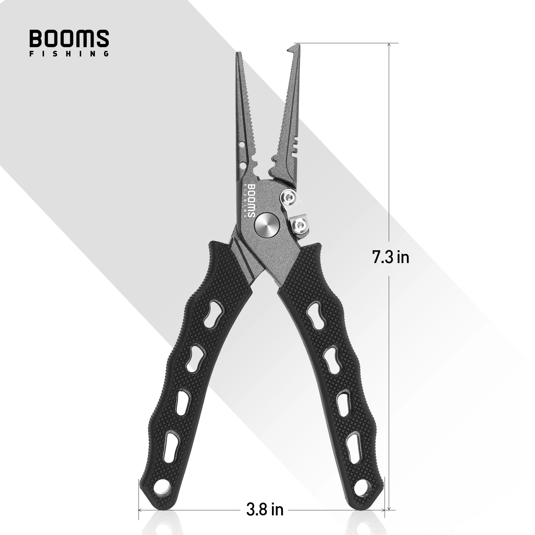 Booms Fishing F07 Fishing Pliers Stainless Steel Braid Line Scissors Cutters Crimper Hook Remover Rust-proof Fishing Gear Tool