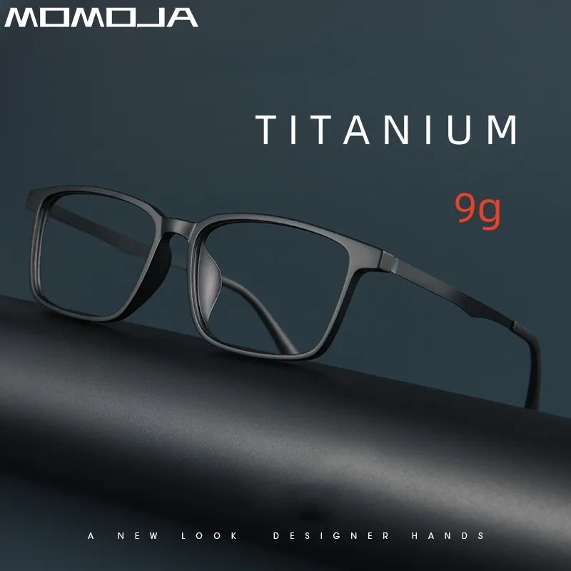 MOMOJA New 2023 Business Eyewear Retro Square TR90 Titanium Eyeglasses Myopia Optical Prescription Glasses Frame For Men A1003