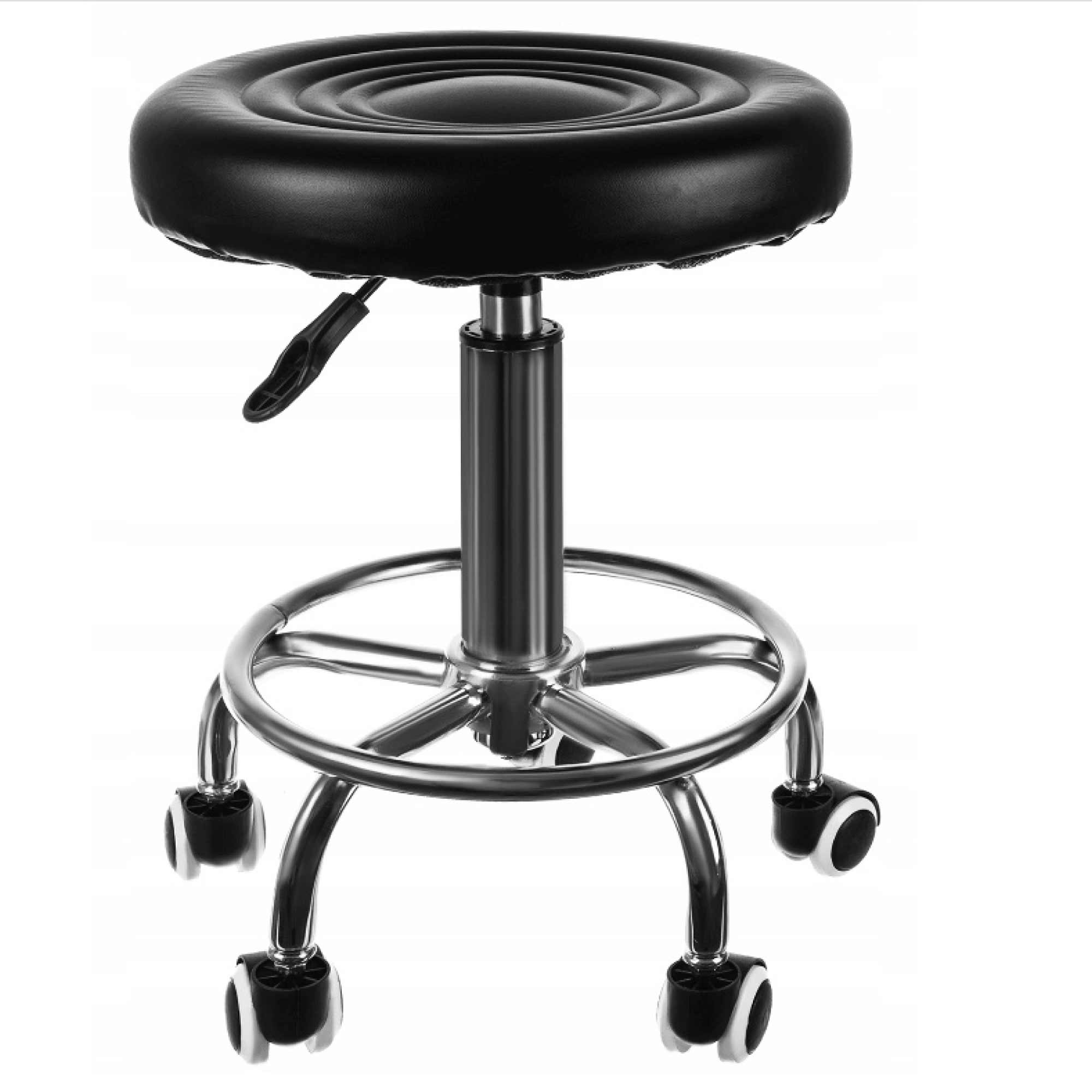 Salon Stool - Adjustable Swivel Chair with Footrest Pedicure Beauty Hairdressing-0
