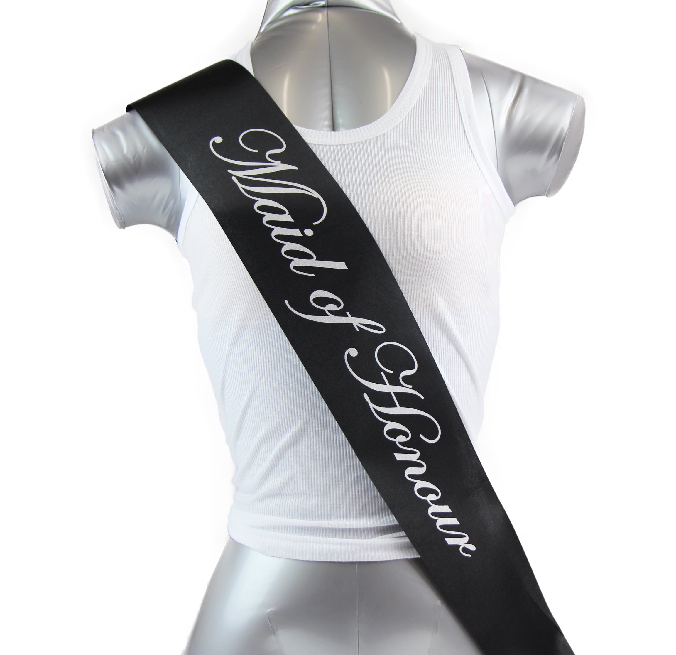 Sashes Hens Sash Party Black/Silver - Maid Of Honour-0