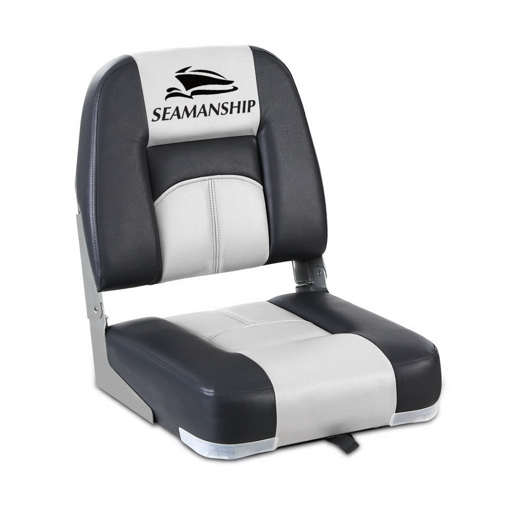 Seamanship 2X Folding Boat Seats Seat Marine Seating Set Swivels All Weather-0