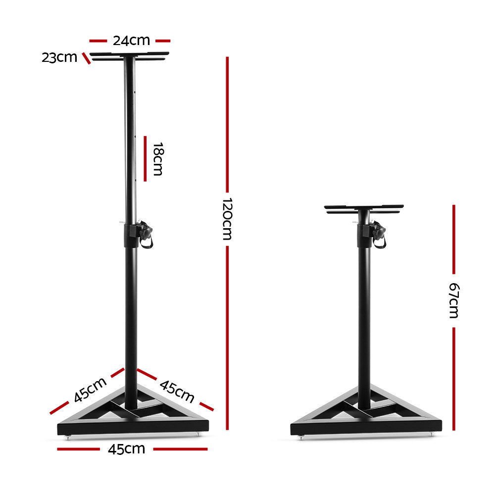 Set of 2 120CM Surround Sound Speaker Stand - Black-1