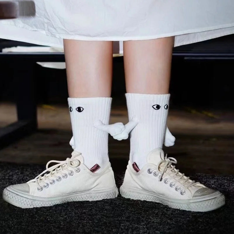 Hand In Hand Magnetic Holding Hands Socks Mid-tube Magnetic Three-dimensional Doll Socks Magnetic Holding Hands Socks