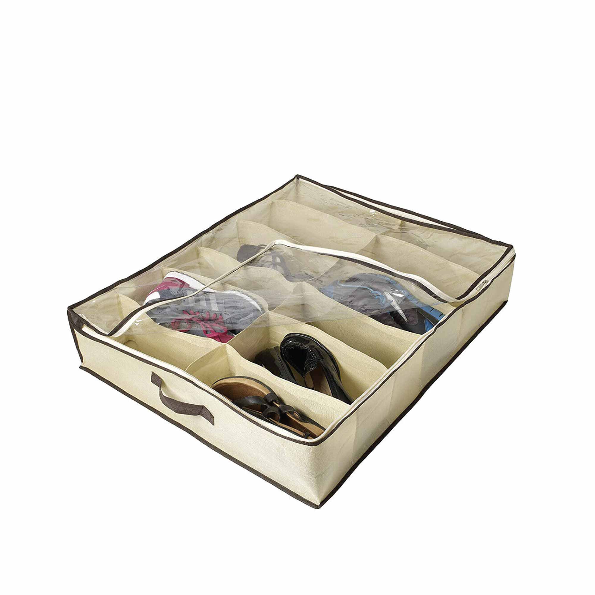 Shoe Organiser 12 Pair Under Bed Storage Zippered Breathable Wardrobe Closet Bag-4