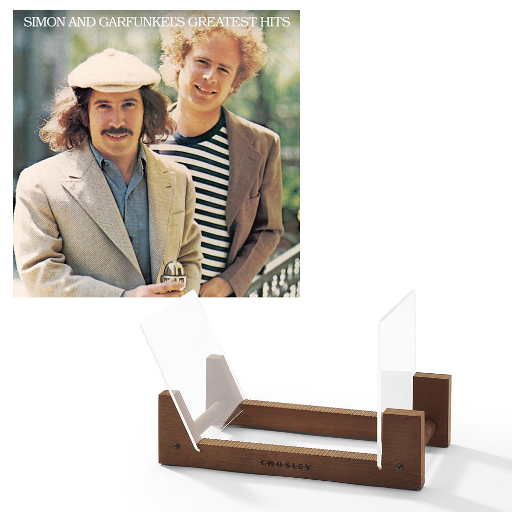 Simon & Garfunkel Greatest Hits Vinyl Album & Crosley Record Storage Display Stand-0