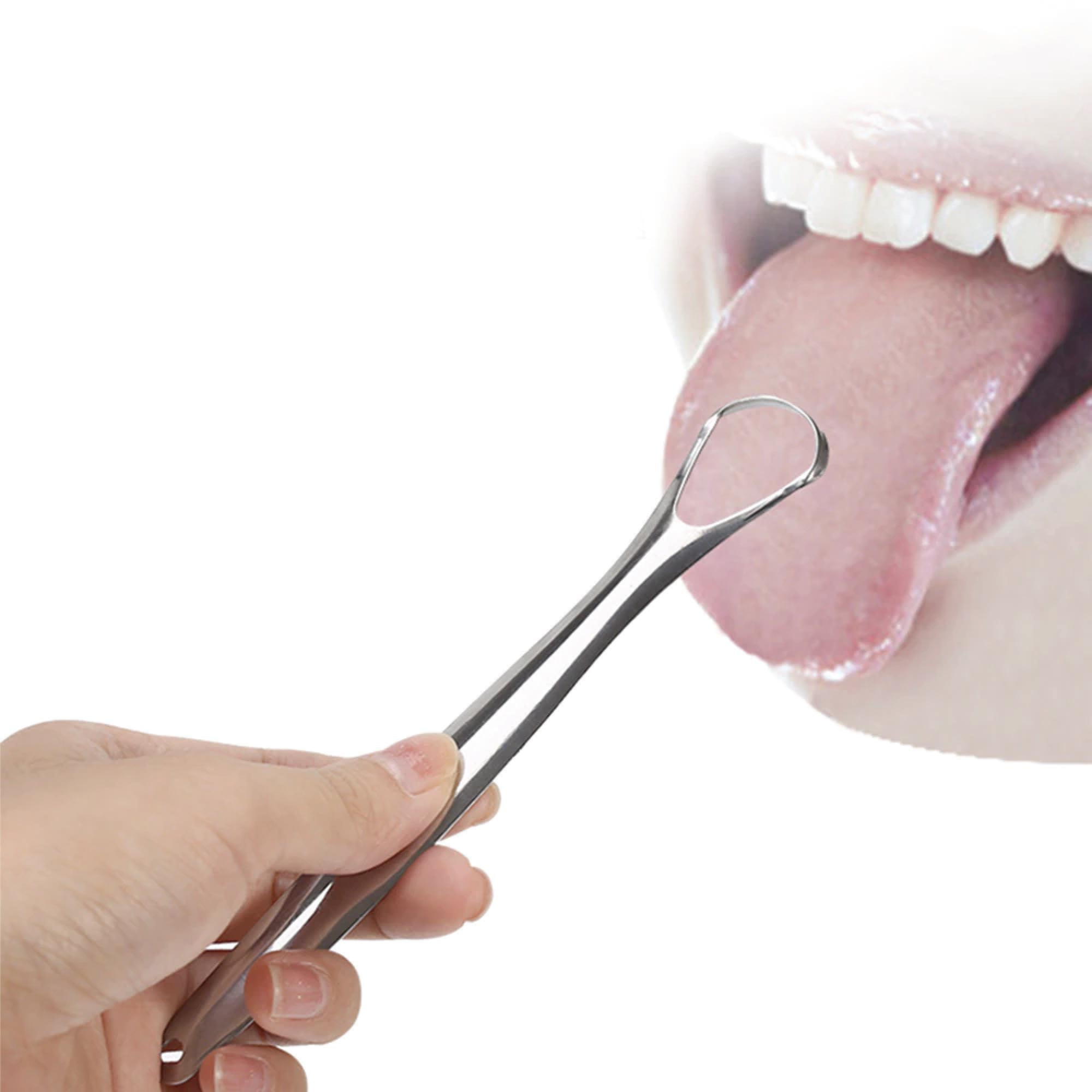 Stainless Steel Tongue Scraper Cleaner Oral Hygiene Reduce Bad Breath Metal Tool-1