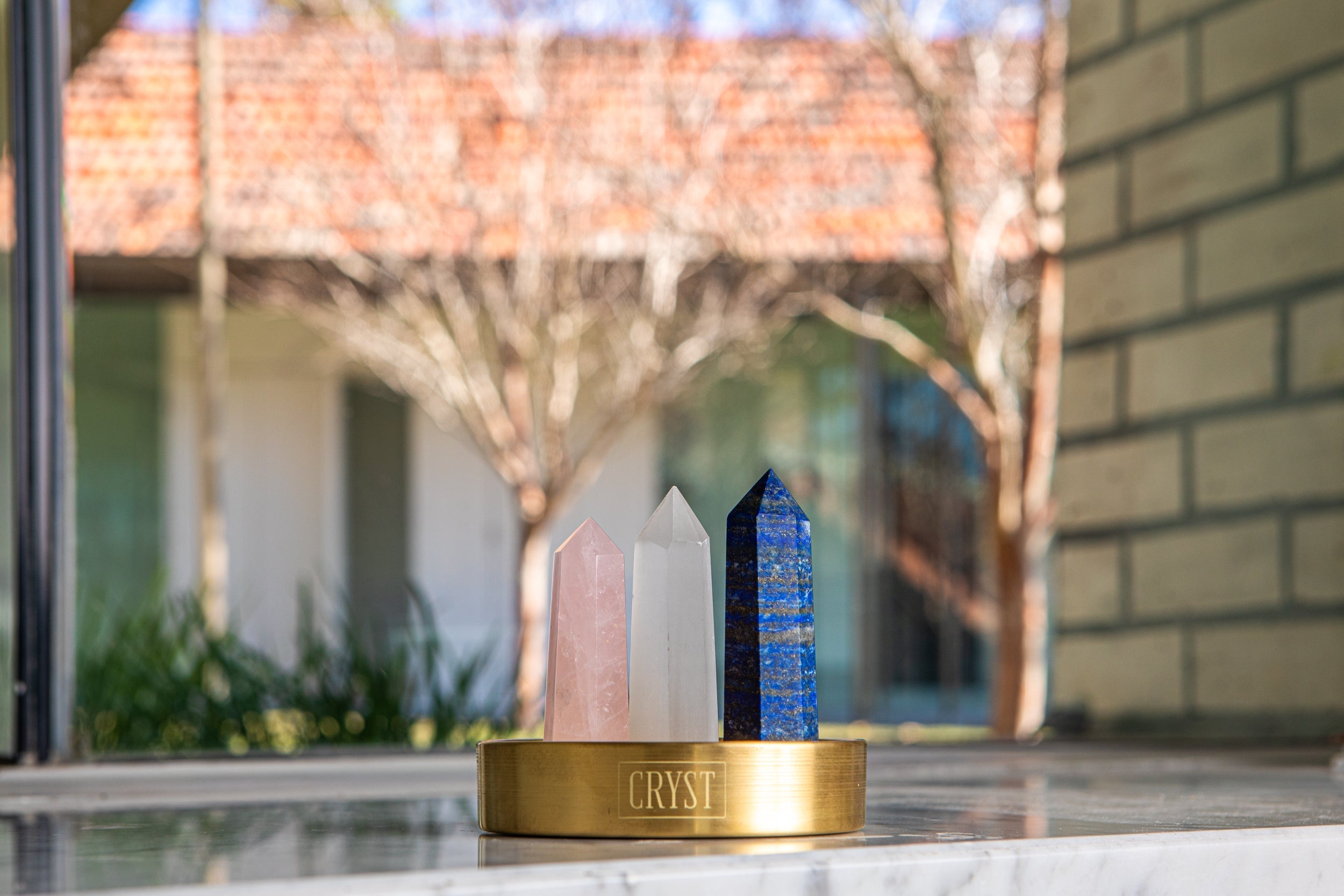 Taurus Crystal Trio - Rose Quartz, Selenite + Lapis Lazuli-1