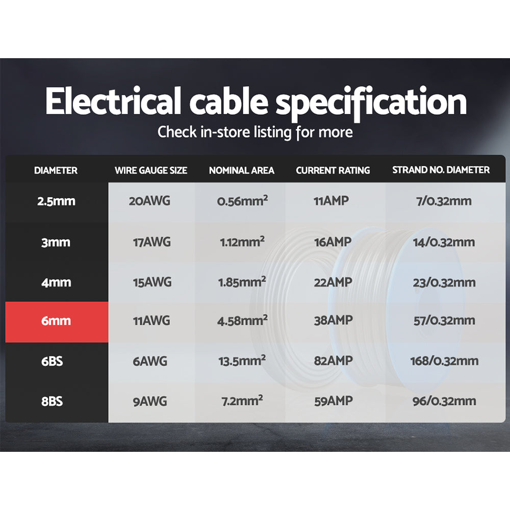 Twin Core Wire Electrical Automotive Cable 2 Sheath 450V 6MM 60M-3